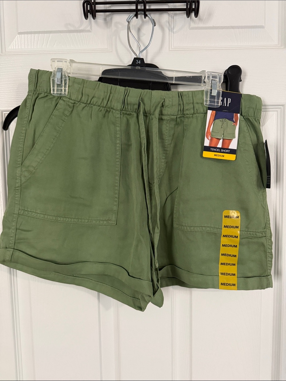 GAP Olive Green Tencel Drawstring Utility Shorts